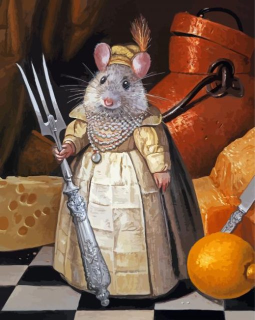 Surrealist-mouse-animal-paint-by-number