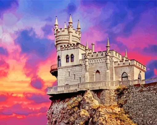 Swallows-Nest-Castle-paint-by-numbers