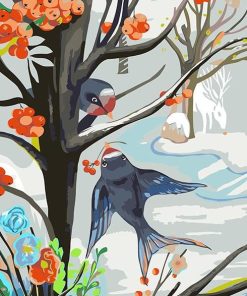 Swallows and Tree Birds Art Paint By Numbers