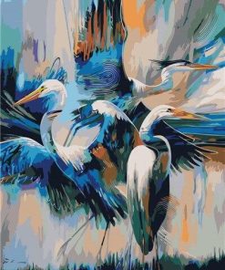 Abstract Crane Bird Paint By Numbers