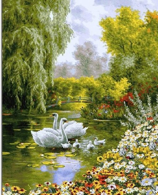 Swan-Animals-DIY-Painting-By-Numbers-Picture-Dipinto-di-numeri-Wall-Art-Canvas-Painting-Home-Decor