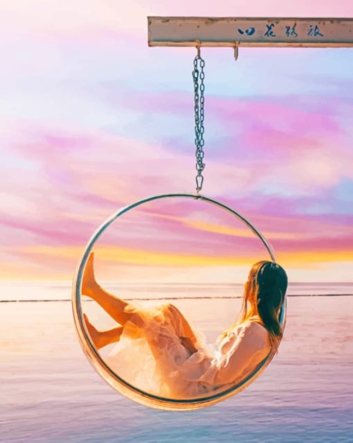 Swinging-girl-in-beach-paint-by-numbers