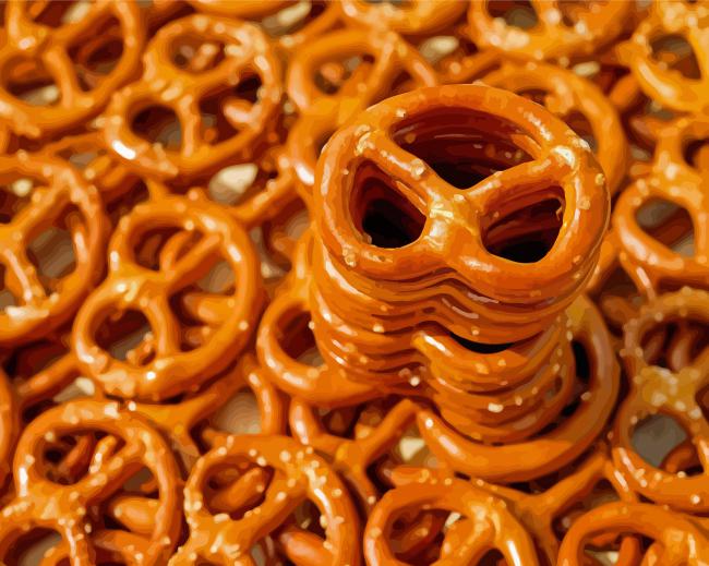 Finalizing the artwork with Tasty Pretzel Paint By Numbers