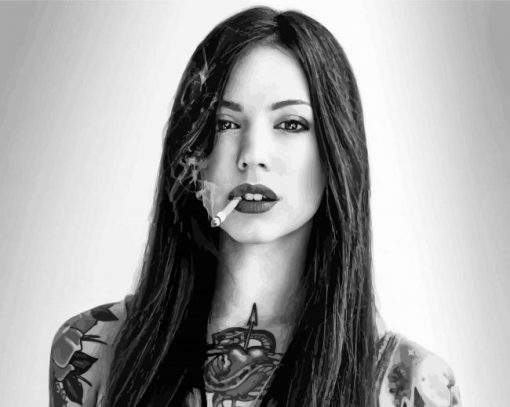 Tattooed-woman-smoking-paint-by-numbers