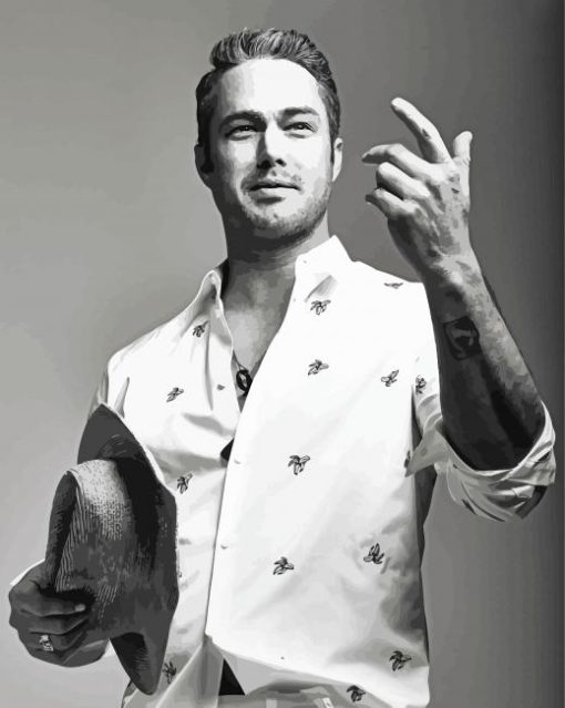 Taylor-Kinney-Black-And-White-paint-by-number
