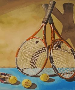 Tennis Equipment Set Paint By Numbers