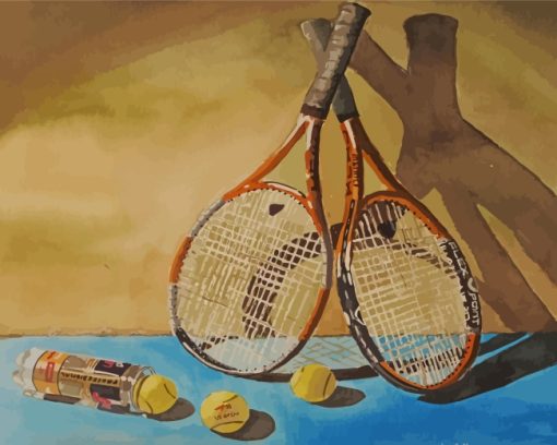 Tennis-Game-Rackets-and-balls-paint-by-numbers