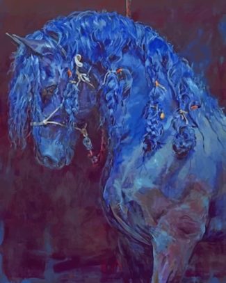 Majestic Blue Horse Paint By Numbers