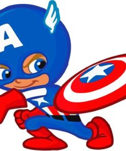 Captain America Action Paint By Numbers