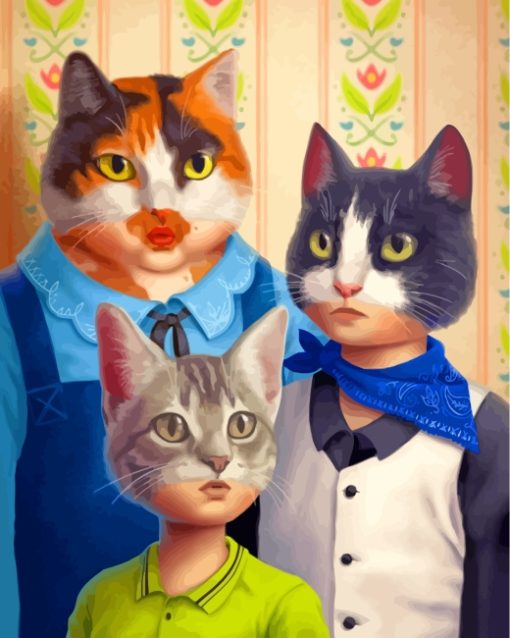 The-Cats-Family-paint-by-numbers