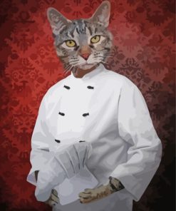 Chef Cat Painting Kit Paint By Numbers