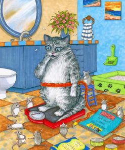Fat Cat Funny Animal Paint By Numbers