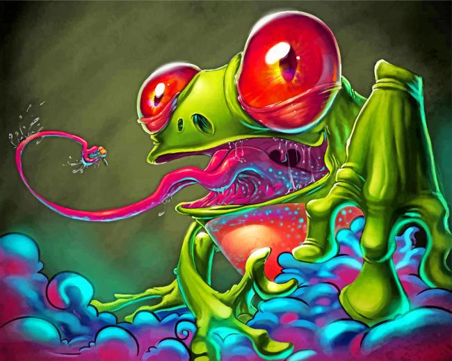 Finished Colorful Frog Artwork