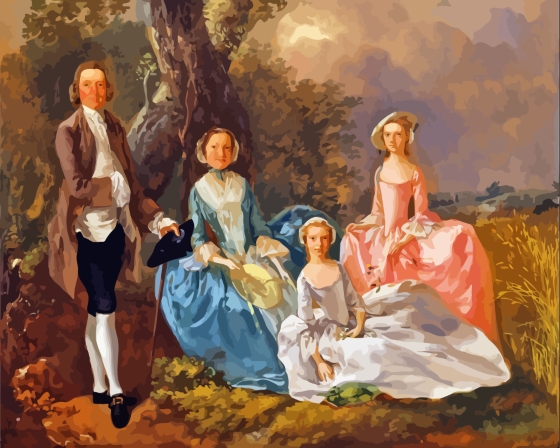 Finalizing Thomas Gainsborough Family Paint By Numbers artwork