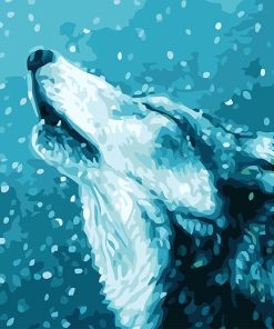 Lonely Blue Wolf Winter Paint By Numbers