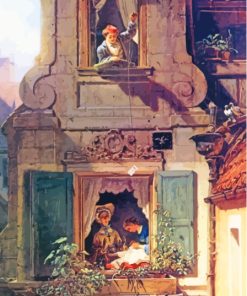 Romantic Carl Spitzweg Scene Paint By Numbers