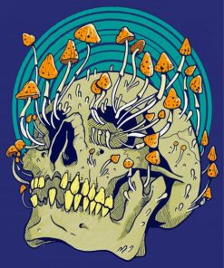 Mushroom Skull Painting Fun Paint By Numbers