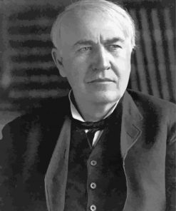 Thomas Edison Black and White Paint By Numbers