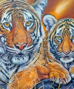 Tiger And Cub Wildlife Paint By Numbers