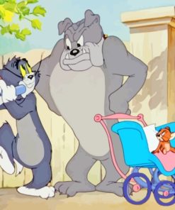 Tom And Jerry With Spike Paint By Numbers