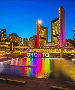 Toronto Nightscape View Paint By Numbers
