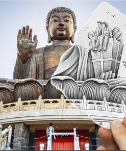 Tilted Buddha in Hong Kong Paint By Numbers