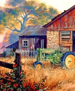 Tractor Farmlands Scene Paint By Numbers
