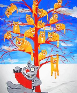 Tree Cats Pet Paint By Numbers