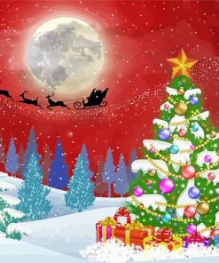 Moonlit Christmas Tree Paint By Numbers