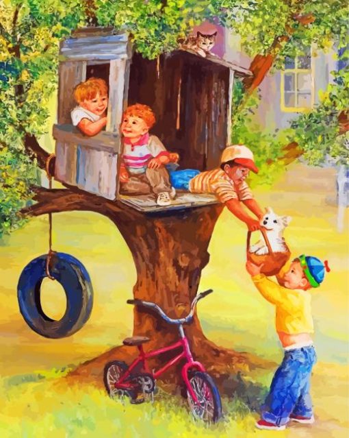 Tree-House-Boys-paint-by-number