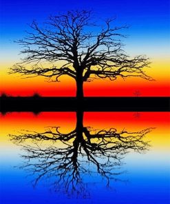 Tree Reflection Nature Paint By Numbers