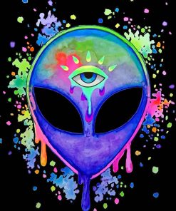Trippy Alien Color Splash Paint By Numbers