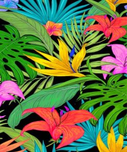 Tropical Monstera Leaves Paint By Numbers