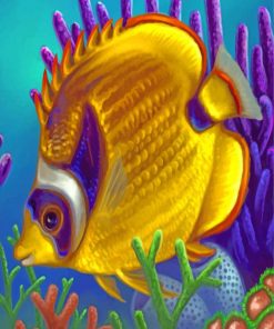 Tropical Yellow Fish Under Sea Paint By Numbers