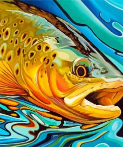 Trout Watercolor Paint By Numbers