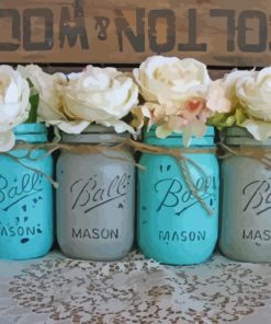 Turquoise Roses Paint By Numbers