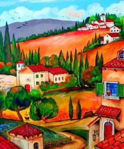 Tuscan Landscape Village Paint By Numbers