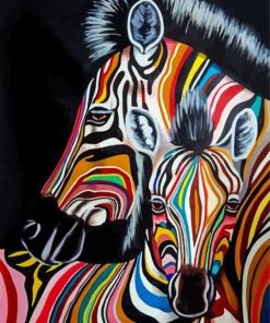 Colorful Zebra Duo Paint By Numbers