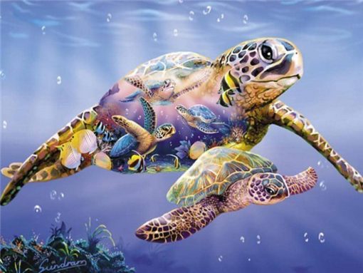 Underwater-Sea-Turtle-DIY-Animals-Paint-By-Numbers-PBN-2043827