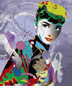 Audrey Hepburn Colorful Icon Paint By Numbers