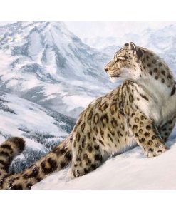 Modern Snow Leopard Painting Kit Paint By Numbers