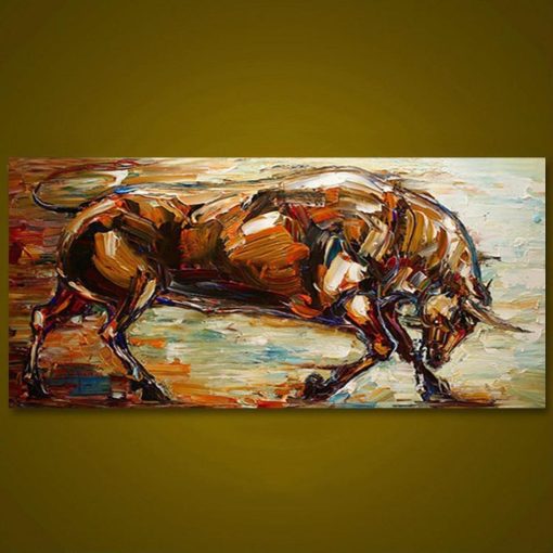 Unframed-Strong-Bull-Hand-Painted-Oil-Painting-Wall-Art-Canvas-Modern-Abstract-Painting-Home-Decor-For