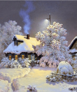 Winter Snowy Cityscape Paint By Numbers