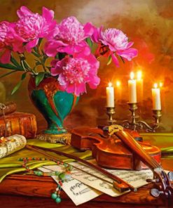 Vintage Violin Still Life Paint By Numbers