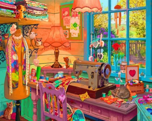 Vintage-Sewing-shed-paint-by-numbers