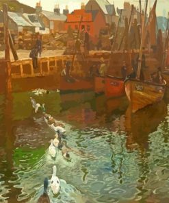 Vintage Tarbert Harbour Scene Paint By Numbers