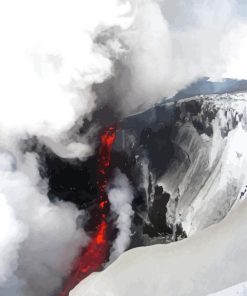 Volcano Snowy Landscape Paint By Numbers