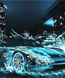 Lightning Fast Blue Car Paint By Numbers