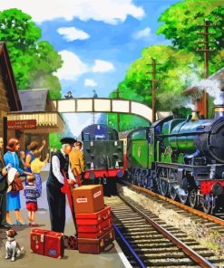 Steam Train Station Paint By Numbers