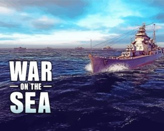 War On The Sea Naval Battle Paint By Numbers